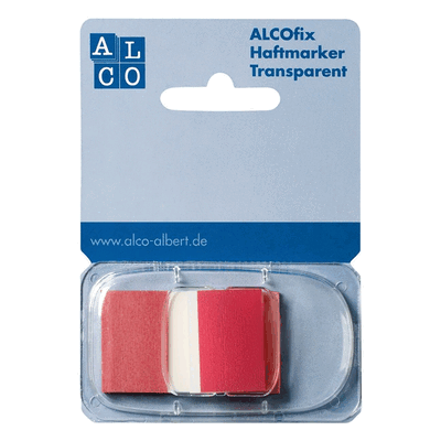 20 x Alco Haftmarker Alcofix 43x25mm rot Kunststoffspender VE=50 Stück 20 x Alco Haftmarker Alcofix 43x25mm rot Kunststoffspender VE=50 Stück