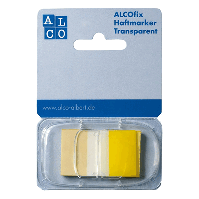 20 x Alco Haftmarker Alcofix 43x25mm gelb Kunststoffspender VE=50 Stüc 20 x Alco Haftmarker Alcofix 43x25mm gelb Kunststoffspender VE=50 Stüc