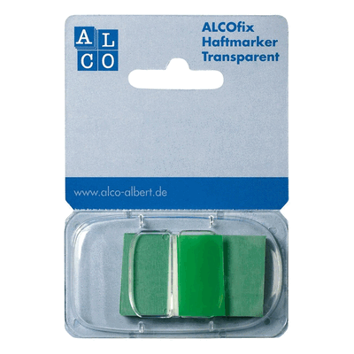 20 x Alco Haftmarker Alcofix 43x25mm grün Kunststoffspender VE=50 Stüc 20 x Alco Haftmarker Alcofix 43x25mm grün Kunststoffspender VE=50 Stüc