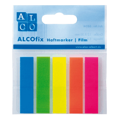 20 x Alco Haftmarker Alcofix 50x12mm VE=5 Farben je 25 Stück 20 x Alco Haftmarker Alcofix 50x12mm VE=5 Farben je 25 Stück