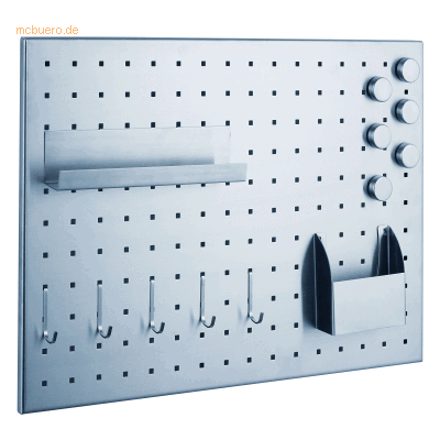 Alco Magnettafel Edelstahl gelocht gebürstet 50x35cm silber inkl. Zube Alco Magnettafel Edelstahl gelocht gebürstet 50x35cm silber inkl. Zube