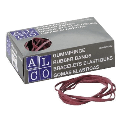 Alco Gummiband Naturkautschuk 4x80mm rot 1000g Alco Gummiband Naturkautschuk 4x80mm rot 1000g