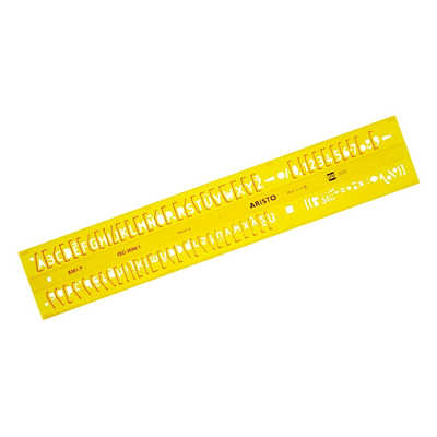 Aristo Schriftschablone Isonorm Typ B gerade (Mittelschrift) 7,0mm gel Aristo Schriftschablone Isonorm Typ B gerade (Mittelschrift) 7,0mm gel