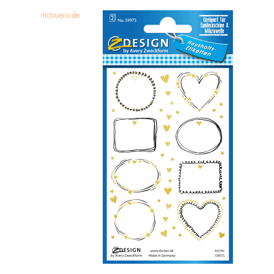 Avery Doodle Haushaltsetiketten - Schwarz Weiß Gold - Haushaltsetiketten Avery Doodle Haushaltsetiketten - Schwarz Weiß Gold - Haushaltsetiketten