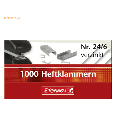 20 x Brunnen Heftklammern 24/6 verzinkt VE=1000 Stück 20 x Brunnen Heftklammern 24/6 verzinkt VE=1000 Stück