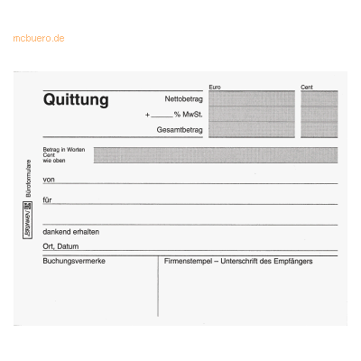 10 x Brunnen Quittungsblock A6 quer 2x40 Blatt selbstdurchschreibend 10 x Brunnen Quittungsblock A6 quer 2x40 Blatt selbstdurchschreibend