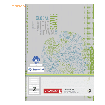 25 x Brunnen Schulheft A5 16 Blatt RC Lineatur 2 25 x Brunnen Schulheft A5 16 Blatt RC Lineatur 2