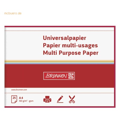 5 x Brunnen Universalpapier A4 160g mittelrot VE=25 Blatt 5 x Brunnen Universalpapier A4 160g mittelrot VE=25 Blatt