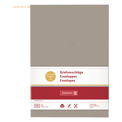 5 x Brunnen Briefumschläge C5 Nassklebung 80g/qm taupe VE=10 Stück 5 x Brunnen Briefumschläge C5 Nassklebung 80g/qm taupe VE=10 Stück