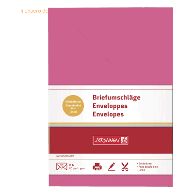 5 x Brunnen Briefumschläge B6 Nassklebung 80g/qm fuchsia VE=10 Stück 5 x Brunnen Briefumschläge B6 Nassklebung 80g/qm fuchsia VE=10 Stück