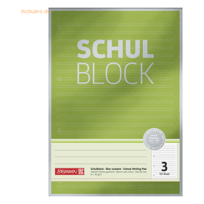 10 x Brunnen Schulblock Premium A4 90g/qm 50 Blatt Lineatur 3 10 x Brunnen Schulblock Premium A4 90g/qm 50 Blatt Lineatur 3