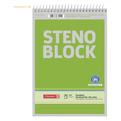 10 x Brunnen Stenoblock A5 40 Blatt RC 10 x Brunnen Stenoblock A5 40 Blatt RC