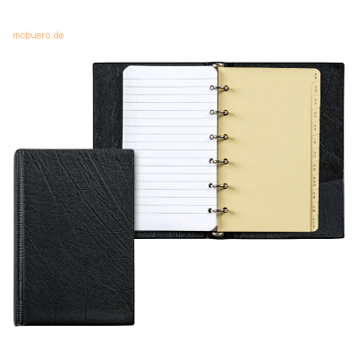 Brunnen Ringbuch A7 Kunstleder 6 Ringe 10mm incl. Einlage schwarz Brunnen Ringbuch A7 Kunstleder 6 Ringe 10mm incl. Einlage schwarz