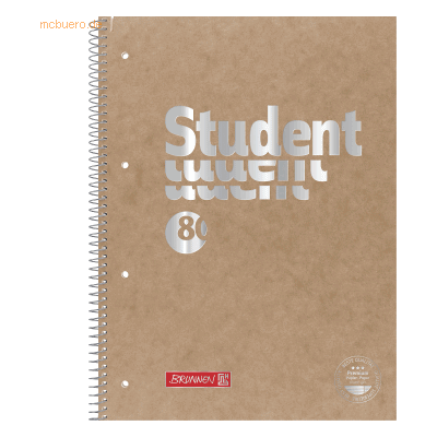 5 x Brunnen Collegeblock Student Pressspan A4 90g/qm 80 Blatt Lineatur 5 x Brunnen Collegeblock Student Pressspan A4 90g/qm 80 Blatt Lineatur