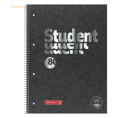 5 x Brunnen Collegeblock Student Pressspan A4 90g/qm 80 Blatt Lineatur 5 x Brunnen Collegeblock Student Pressspan A4 90g/qm 80 Blatt Lineatur