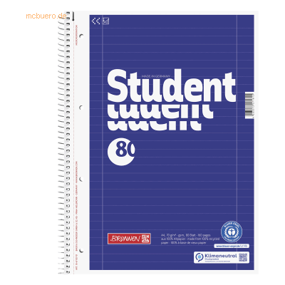 5 x Brunnen Collegeblock A4 70g/qm 80 Blatt RC Lineatur 27 5 x Brunnen Collegeblock A4 70g/qm 80 Blatt RC Lineatur 27