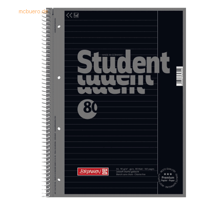 5 x Brunnen Kollegblock Student Colour Code A4 90g/qm 80 Blatt onyx Li 5 x Brunnen Kollegblock Student Colour Code A4 90g/qm 80 Blatt onyx Li