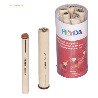 Heyda Stempelset - Herzmotive 8,8x5,7cm, 5 Stück Heyda Stempelset - Herzmotive 8,8x5,7cm, 5 Stück