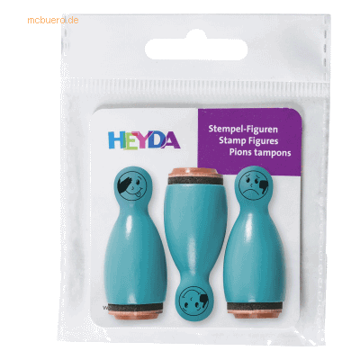 6 x Heyda Mini Stempel Gesichter 1,2cm VE=3 Stück türkis 6 x Heyda Mini Stempel Gesichter 1,2cm VE=3 Stück türkis