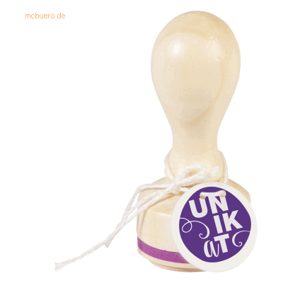 3 x Heyda Motivstempel rund 'Unikat' 3,2cm 3 x Heyda Motivstempel rund 'Unikat' 3,2cm