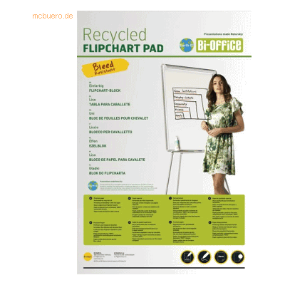 Bi-Office Flipchartblock 65x95cm blanko 50 Blatt VE=5 Stück Bi-Office Flipchartblock 65x95cm blanko 50 Blatt VE=5 Stück