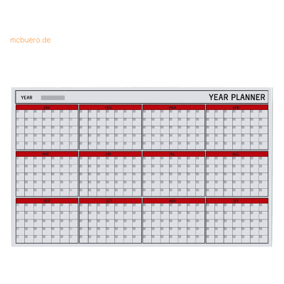 Bi-Office Glasboard 'Year Planner' mit 12 Monaten 78x48cm Bi-Office Glasboard 'Year Planner' mit 12 Monaten 78x48cm