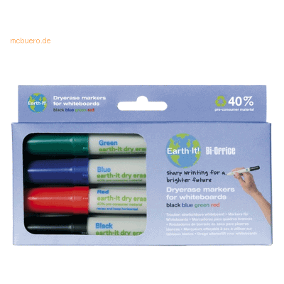 Bi-Office Whiteboardmarker Earth-It 4 Farben sortiert Bi-Office Whiteboardmarker Earth-It 4 Farben sortiert