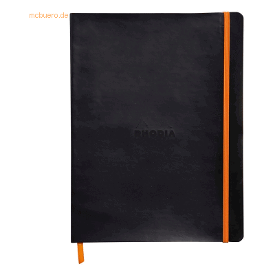 Rhodia Notizbuch Flex 19x25cm liniert 90g/qm 80 Blatt schwarz Rhodia Notizbuch Flex 19x25cm liniert 90g/qm 80 Blatt schwarz