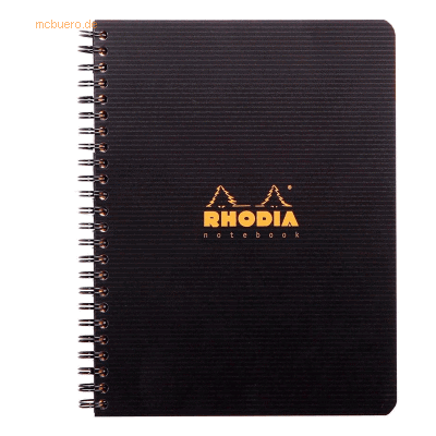 Rhodia Notizbuch A5+ 80 Blatt Wire-O-Bindung 90g kariert schwarz Rhodia Notizbuch A5+ 80 Blatt Wire-O-Bindung 90g kariert schwarz