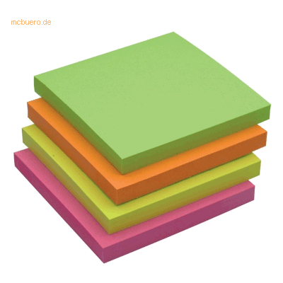 Connect Haftnotizen 76x76mm Intensivfarben sortiert VE=12x80 Blatt Connect Haftnotizen 76x76mm Intensivfarben sortiert VE=12x80 Blatt