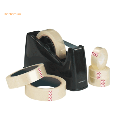 Connect Tischabroller für Rollen 25mmx66m schwarz leer Connect Tischabroller für Rollen 25mmx66m schwarz leer