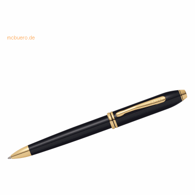 Cross Drehkugelschreiber Townsend Schwarz-Lack 23 K goldplattierten Be Cross Drehkugelschreiber Townsend Schwarz-Lack 23 K goldplattierten Be