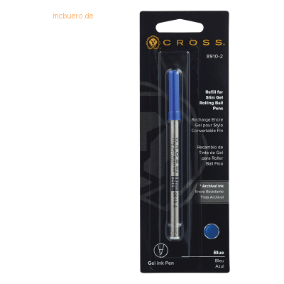 6 x Cross Gel Rollerball-Mine blau Blisterkarte 6 x Cross Gel Rollerball-Mine blau Blisterkarte
