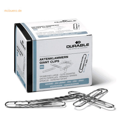 Durable Aktenklammern 77mm verzinkt VE=100 Stück Durable Aktenklammern 77mm verzinkt VE=100 Stück