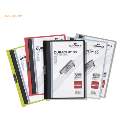 25 x Durable Klemmmappe Duraclip Original 30 bis 30 Blatt A4 sortiert 25 x Durable Klemmmappe Duraclip Original 30 bis 30 Blatt A4 sortiert