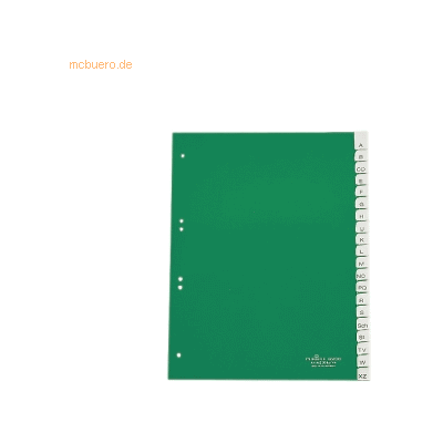 Durable Register A4 blanko 20-teilig PP mit umschweißten Taben grün Durable Register A4 blanko 20-teilig PP mit umschweißten Taben grün