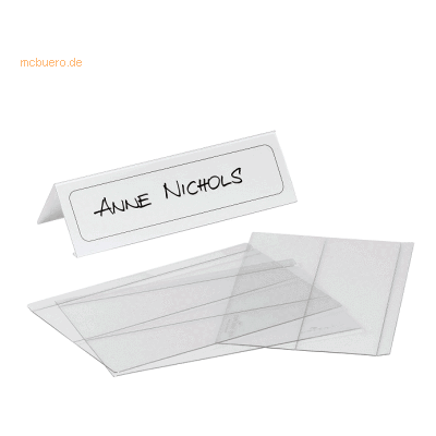 Durable Tischnamensschilder PET 61/122x210mm transparent VE=10 Stück Durable Tischnamensschilder PET 61/122x210mm transparent VE=10 Stück
