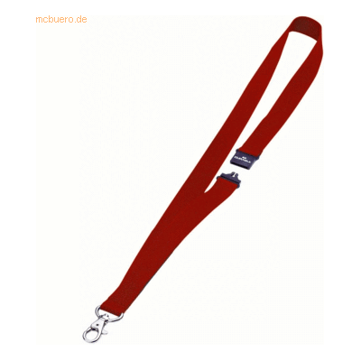 Durable Textilband 20mm mit Karabiner 44cm rot VE=10 Stück Durable Textilband 20mm mit Karabiner 44cm rot VE=10 Stück