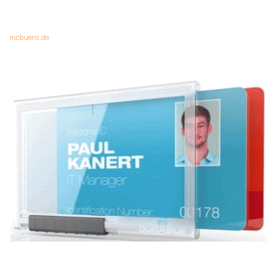 Durable Kartenhalter Push Box 54x87mm für 2 Karten VE=10 Stück schwarz Durable Kartenhalter Push Box 54x87mm für 2 Karten VE=10 Stück schwarz