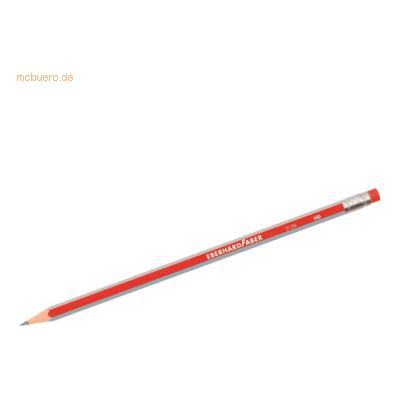 12 x Eberhard Faber Bleistift Standard HB mit Tipradierer rot/silber 12 x Eberhard Faber Bleistift Standard HB mit Tipradierer rot/silber