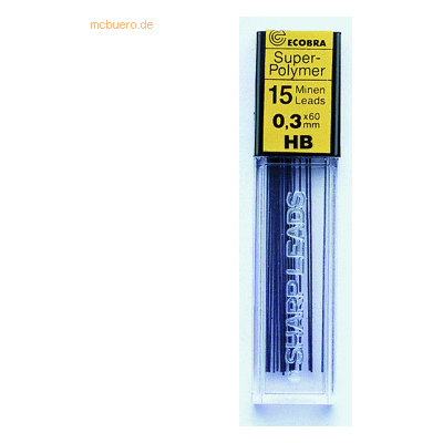 12 x Ecobra Feinminen 0,3mm VE=15 Stück HB 12 x Ecobra Feinminen 0,3mm VE=15 Stück HB