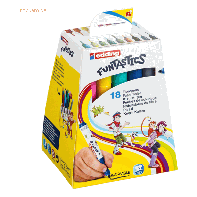 Edding Fasermaler edding 14 Funtastic ca. 3 mm VE=18 Farben Edding Fasermaler edding 14 Funtastic ca. 3 mm VE=18 Farben