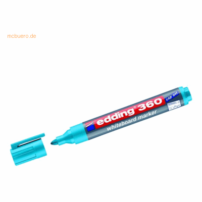 10 x Edding Whiteboardmarker edding 360 nachfüllbar 1,5-3mm hellblau 10 x Edding Whiteboardmarker edding 360 nachfüllbar 1,5-3mm hellblau