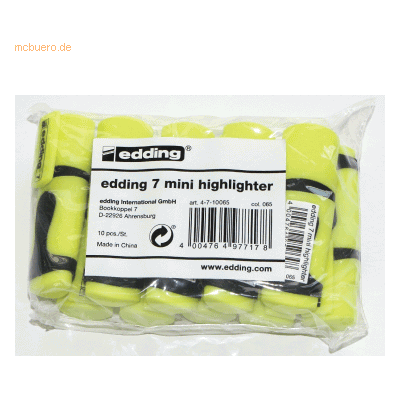 edding Textmarker edding 7 mini highlighter 1-3 mm VE=10 Stück Polybeu edding Textmarker edding 7 mini highlighter 1-3 mm VE=10 Stück Polybeu
