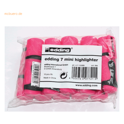 edding Textmarker edding 7 mini highlighter 1-3 mm VE=10 Stück Polybeu edding Textmarker edding 7 mini highlighter 1-3 mm VE=10 Stück Polybeu
