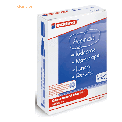 edding Glasboard-Marker edding 90 2-3mm VE=10 Stück sortiert edding Glasboard-Marker edding 90 2-3mm VE=10 Stück sortiert
