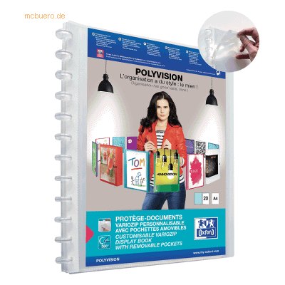 Oxford Sichtbuch polyvision A4 PP vario-zipp-Prinzip 20 Hüllen transpa Oxford Sichtbuch polyvision A4 PP vario-zipp-Prinzip 20 Hüllen transpa
