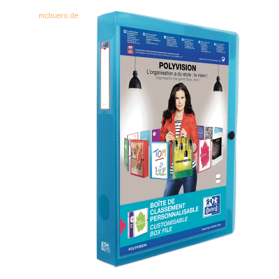 Oxford Dokumentenbox polyvision A4 PP 40mm blau Oxford Dokumentenbox polyvision A4 PP 40mm blau