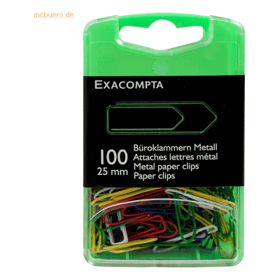 5 x Exacompta Büroklammern 25mm farbig sortiert VE=100 Stück 5 x Exacompta Büroklammern 25mm farbig sortiert VE=100 Stück