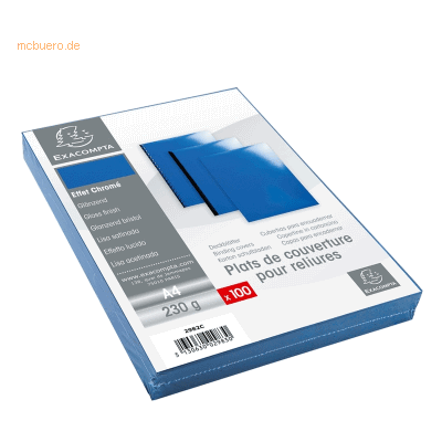 Exacompta Einbanddeckel Chrom A4 250g/qm VE=100 Stück blau Exacompta Einbanddeckel Chrom A4 250g/qm VE=100 Stück blau